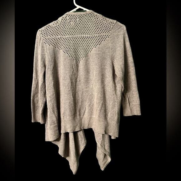 American Eagle Size Large Grey Cardigan Perforated Waterfall Cardigan - Picture 3 of 3